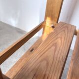1980 pine wheeled console table