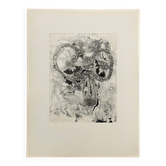 Modern composition drawing 1970 by François de Chabot