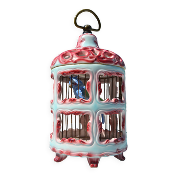 Cage à oiseaux en céramique italienne ancienne
