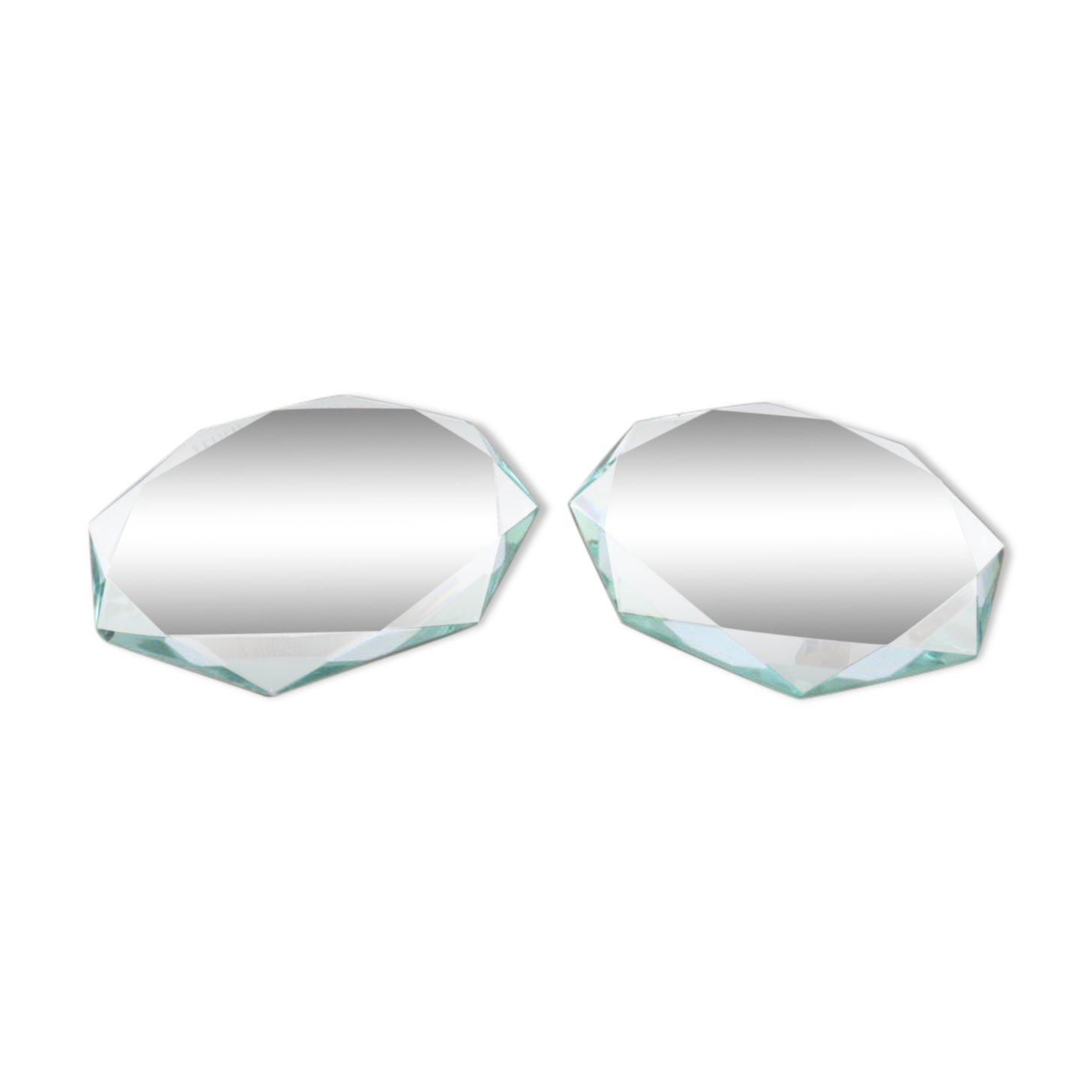 Pair of octagonal mirrors beveled 40s 50s