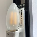 Pair of vintage XXL Bakelite diamond glass wall lights with 4 bulbs.