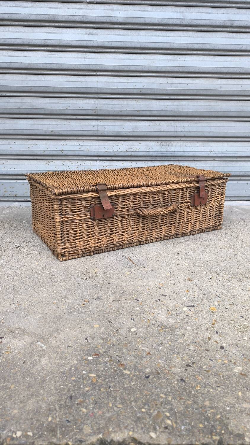 1930s wicker travel suitcase