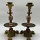 Pair of gilt bronze candlesticks by Cailleux - Barbedienne