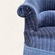 Fauteuil crapaud velours bleu jean