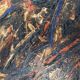 Abstract Materic Oil on Canvas Signed DE ROSA 1997 80x80cm
