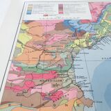 Corsica and southern Mediterranean France vintage map 43x43cm from 1950