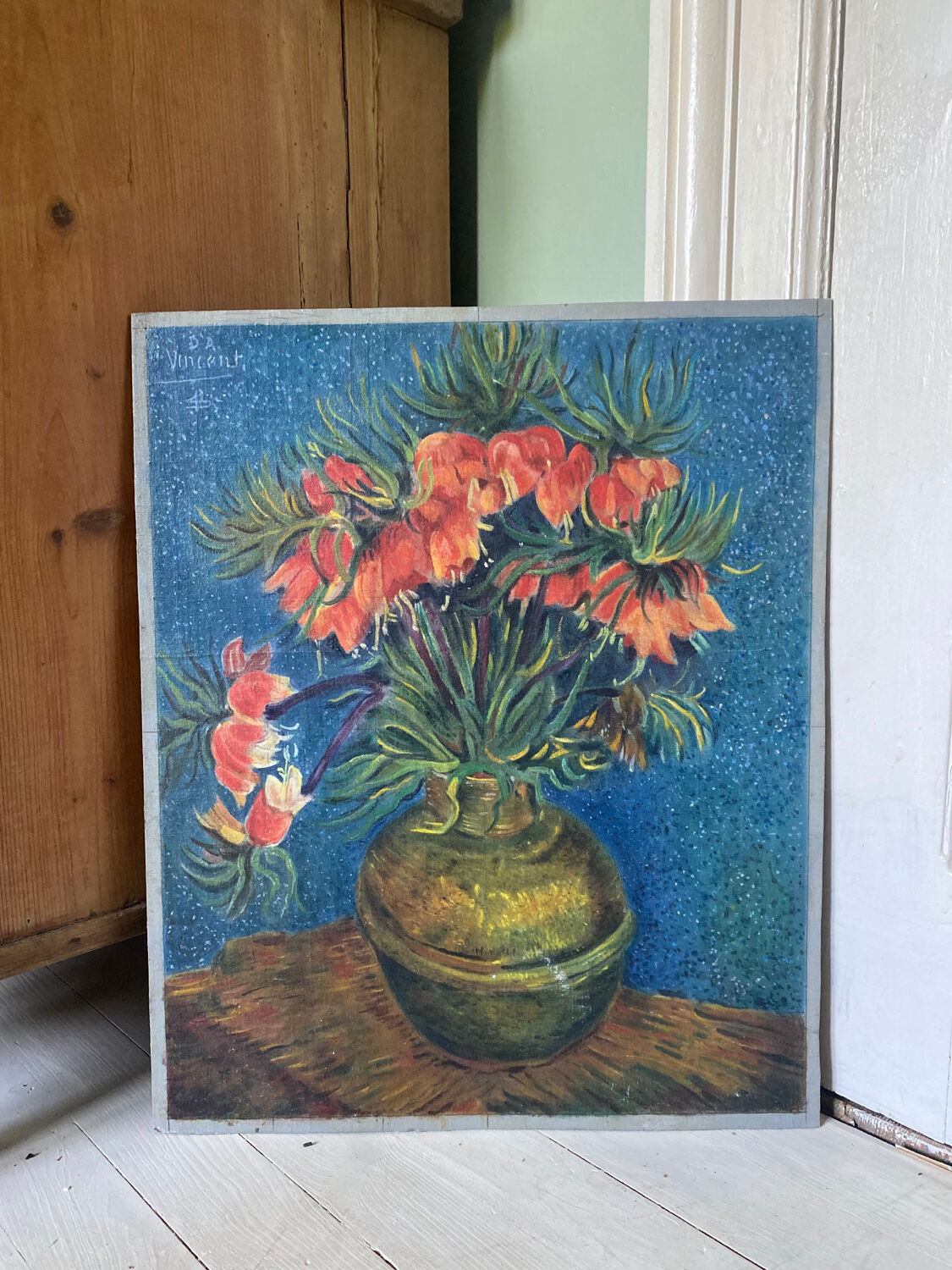 Vintage painting reproduction Fritillaries Van Gogh impressionist