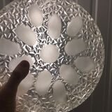 Glass ceiling lamp in moulded glass around 1960