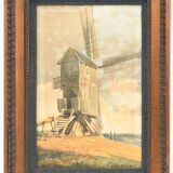 Jean Henri Chouppe (1817-1894) Watercolor - Mill near Orleans