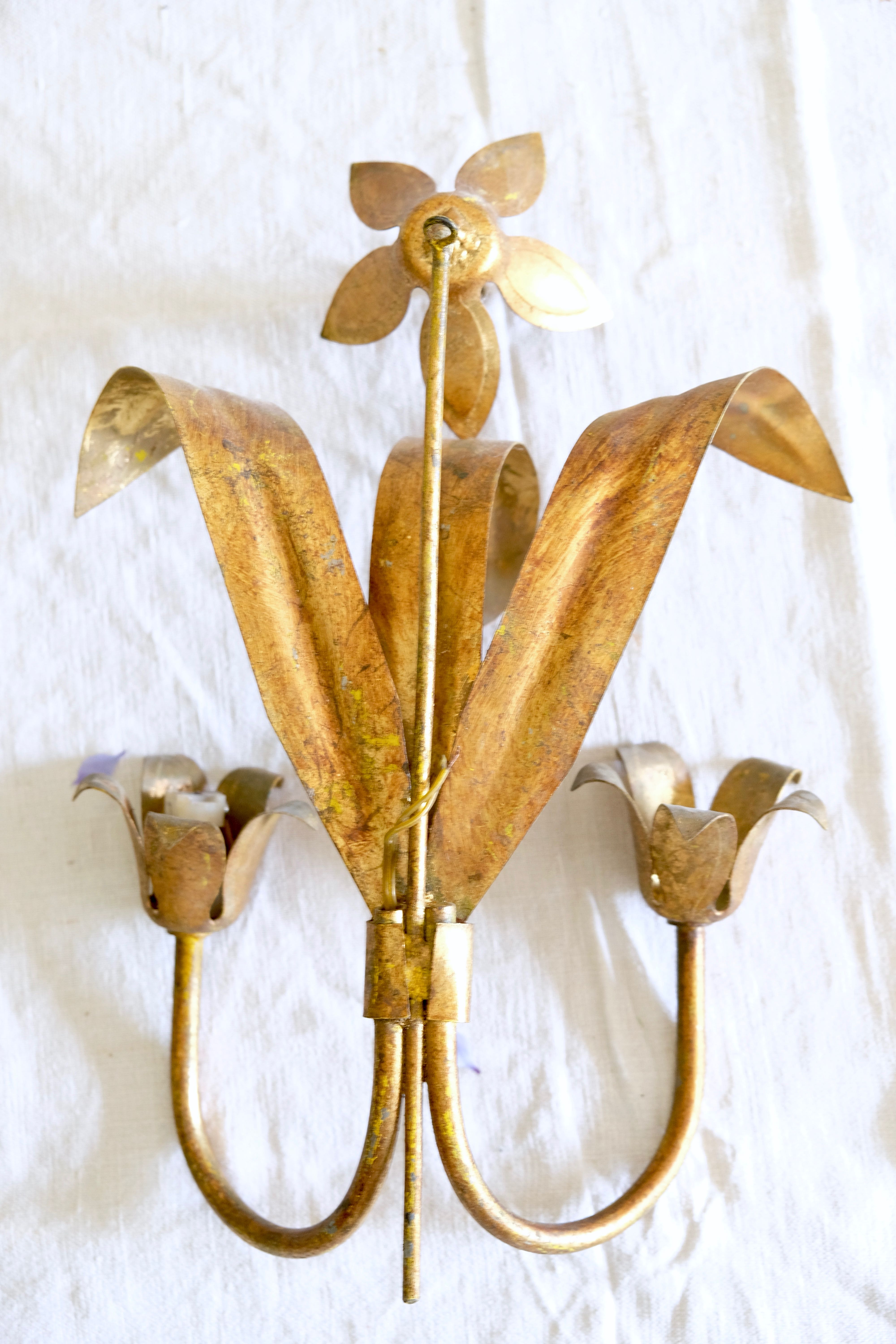 Brass flower applique