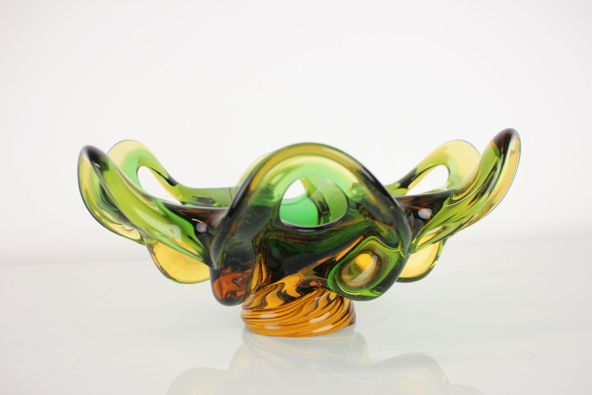 Czech Big Art Glass Bowl by Josef Hospodka, 1960's