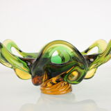 Czech Big Art Glass Bowl by Josef Hospodka, 1960's