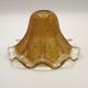 French vintage brown glass replacement shade with a clear frilled edge.