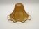 French vintage brown glass replacement shade with a clear frilled edge.