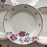 Set of 12 earthenware plates Salins, Nelly red
