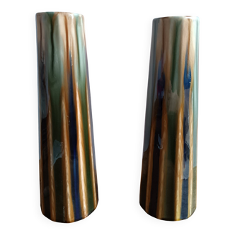Gustave de Bruyn Paire de vases en barbotine Art Nouveau