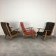 Trio of Free Span FS 123 armchairs 50s reconstruction style