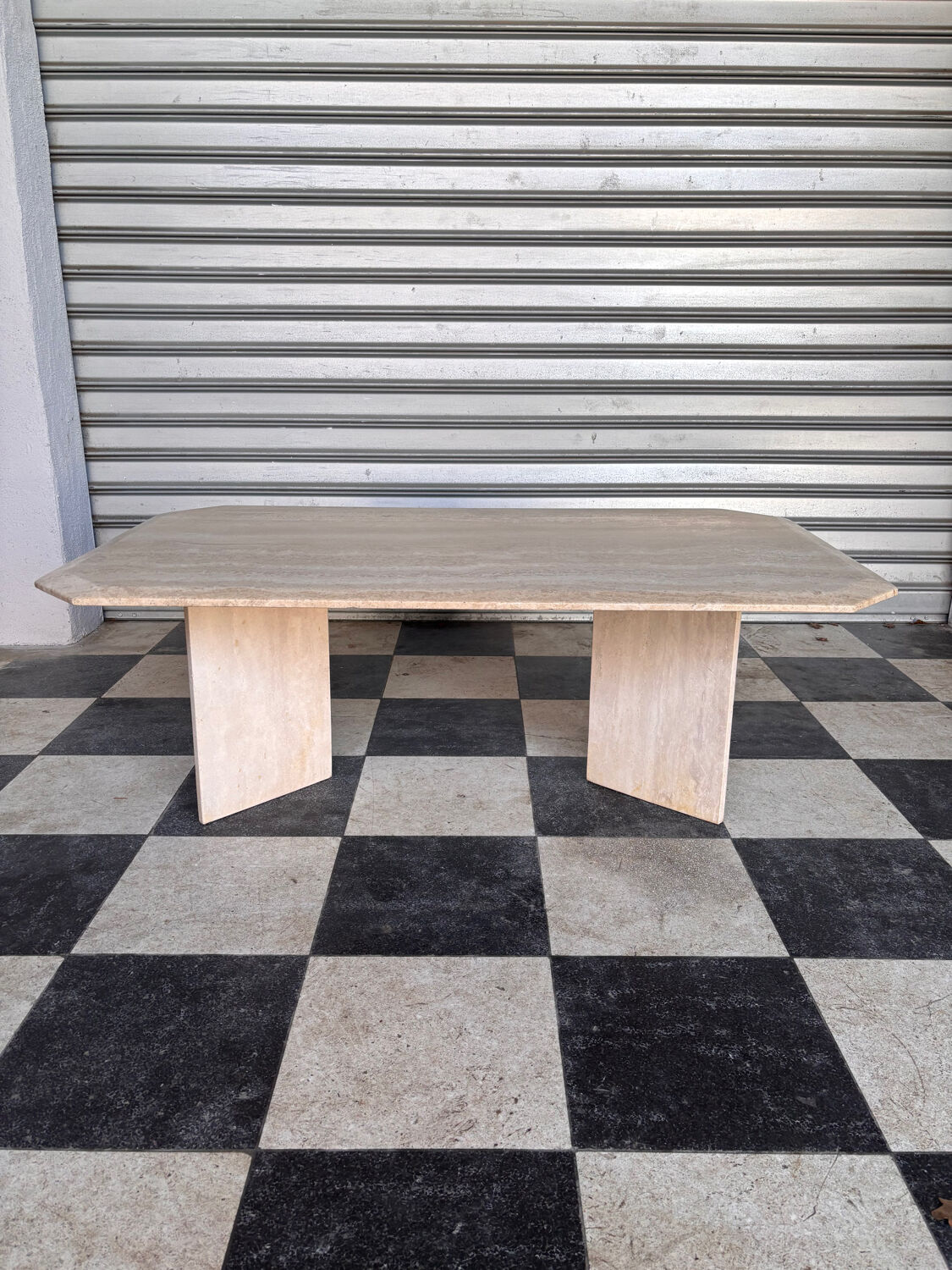 Travertine coffee table