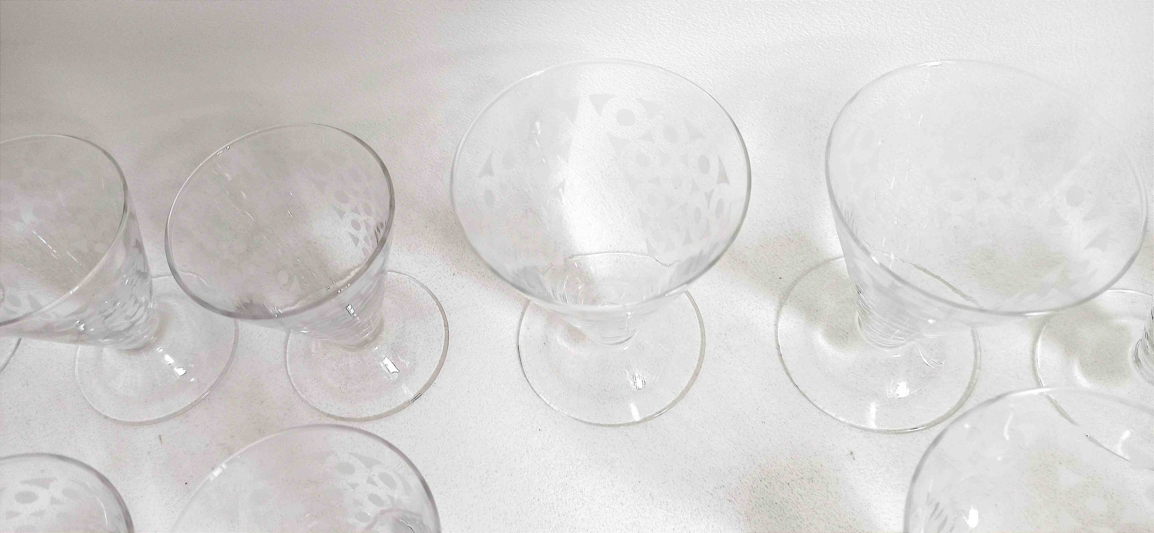50s water glass set + 8 wine glasses