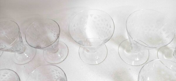 Service verres à eau + 8 verres à vin Années 50
