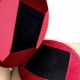Large Red Velvet Pouf Boudoir / Rococo style
