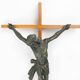 Antique Realistic Wooden Crucifix, France, 1850