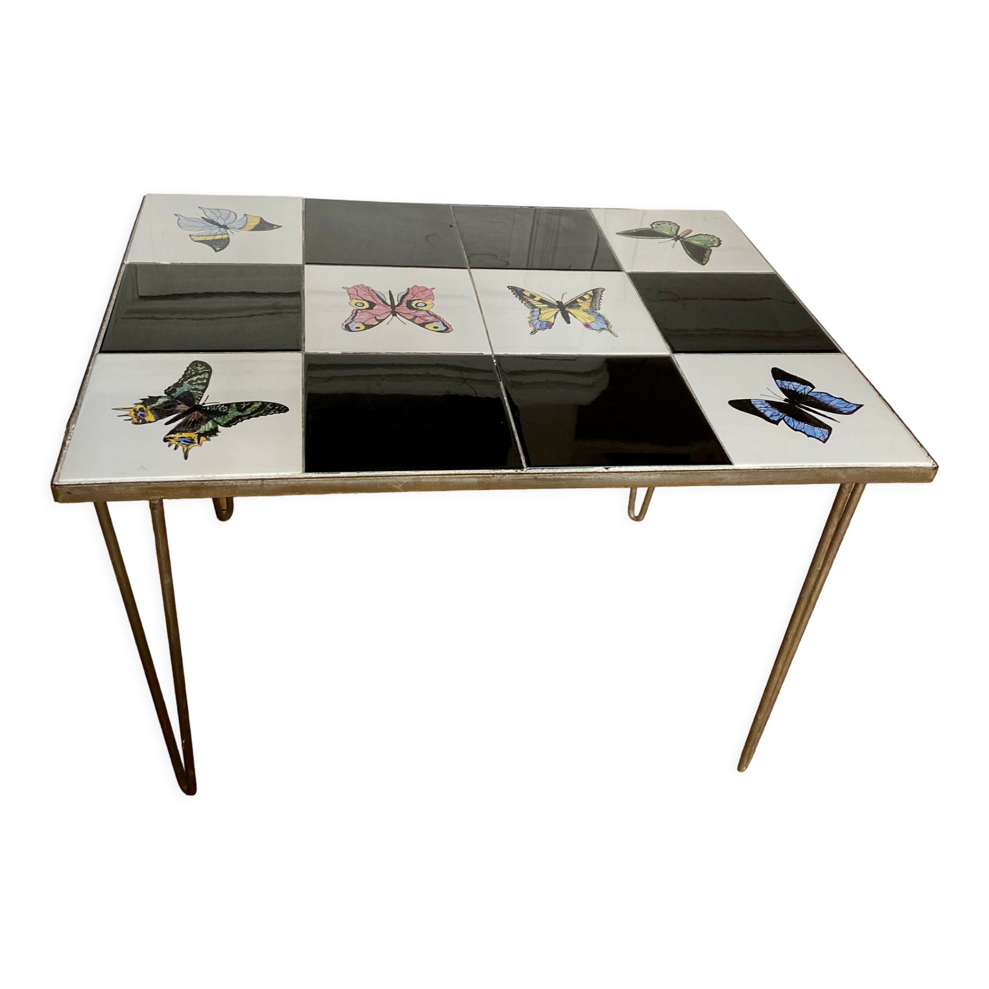 Wrought iron mosaic coffee table