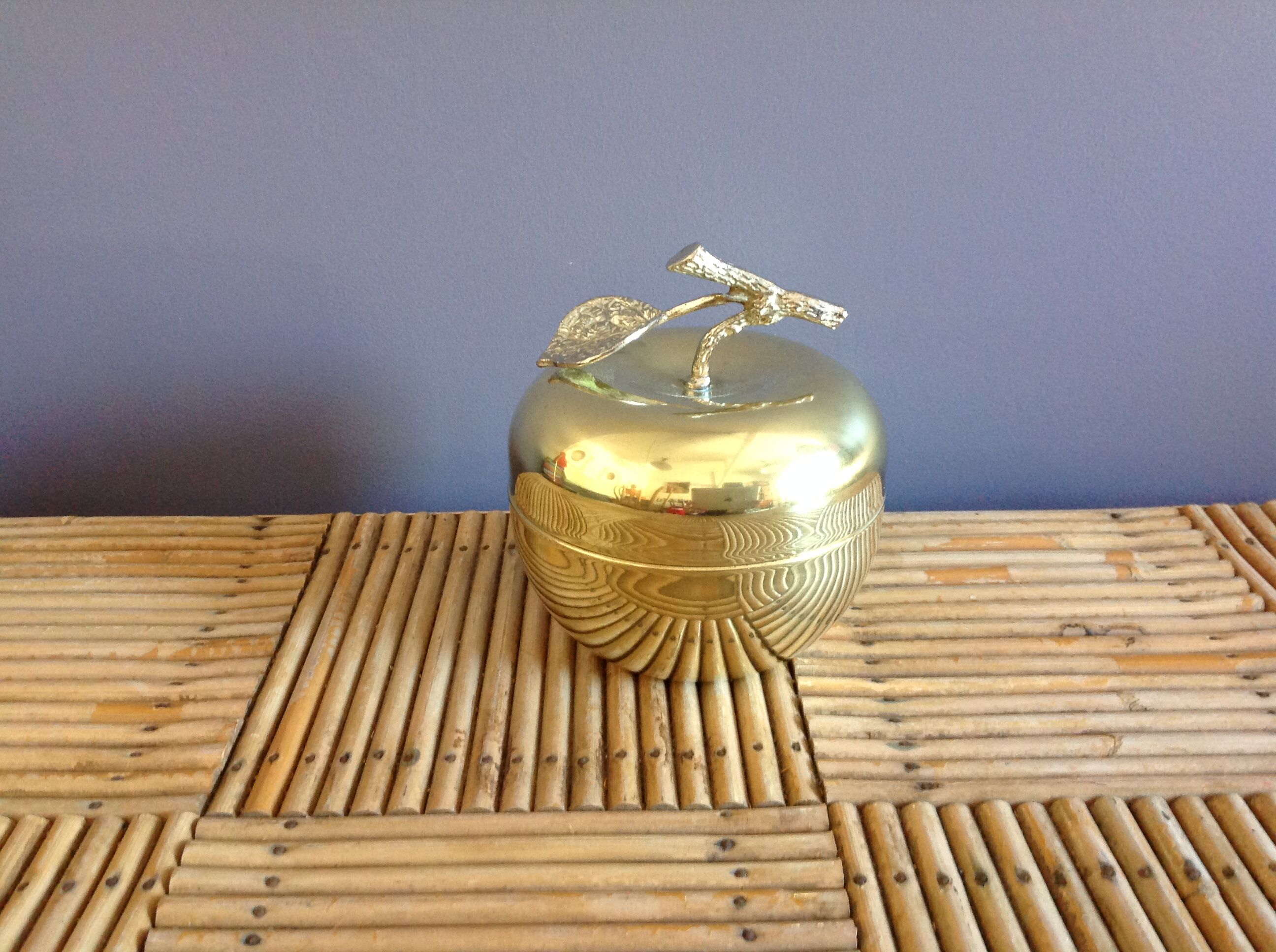 Apple trinket bowl brass