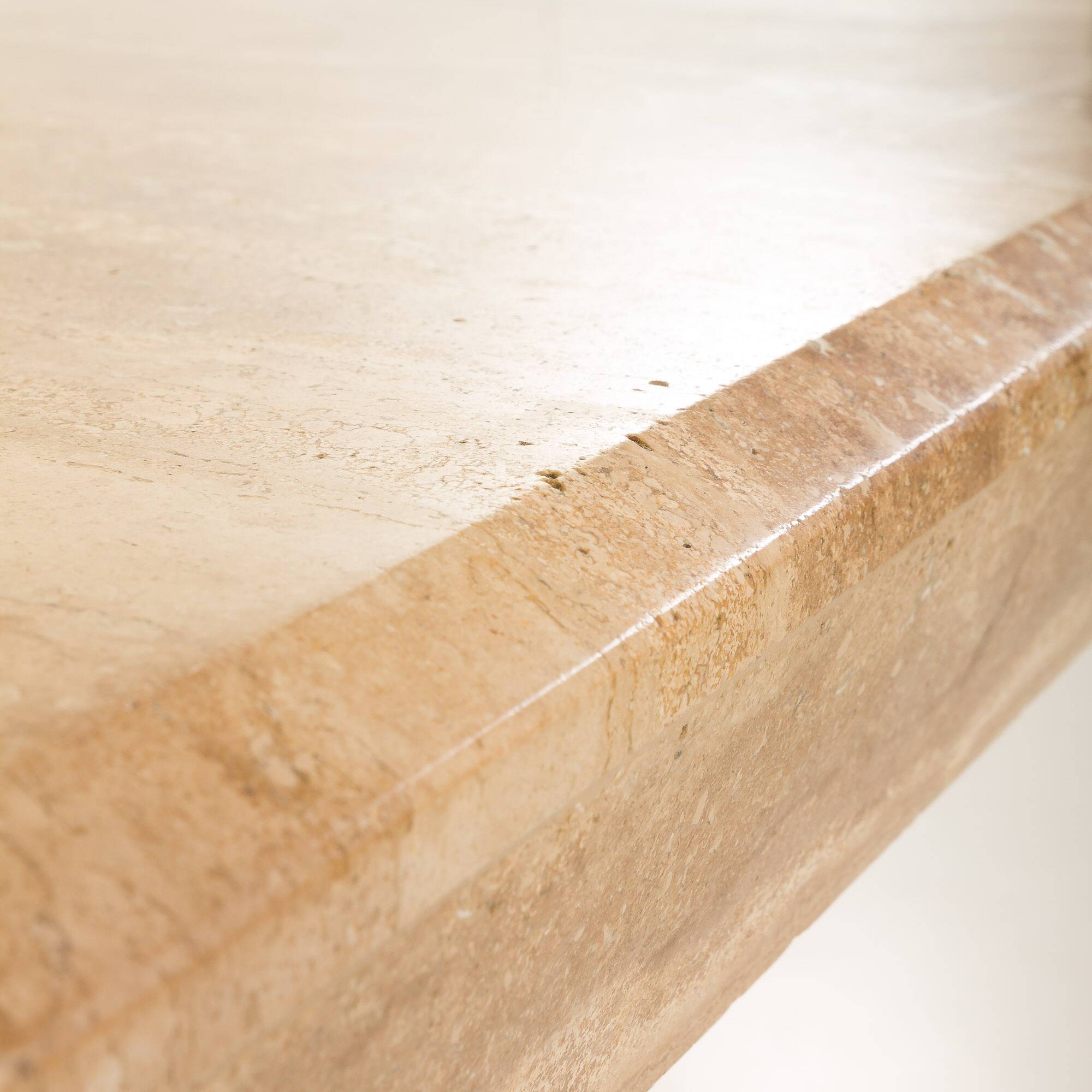Italian mid century extra large travertine dining table, 1970s