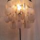 Aluminum table lamp and vintage mother-of-pearl tablets