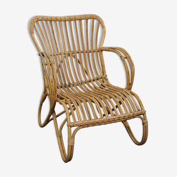 Belse 8 armchair in rattan, Dutch design, 1950