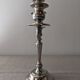 Pair of 3-light candlesticks in silver metal