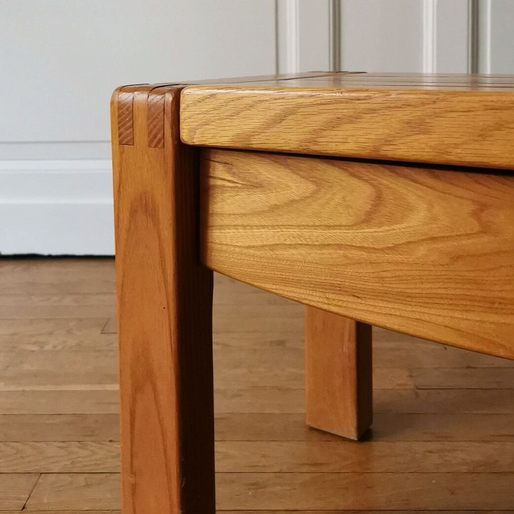 Solid elm bedside table, Maison Regain