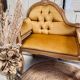 Restored vintage bench – “chat” furniture with integrated drawer