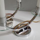 Pair of Art Deco Glass Chrome Lamps