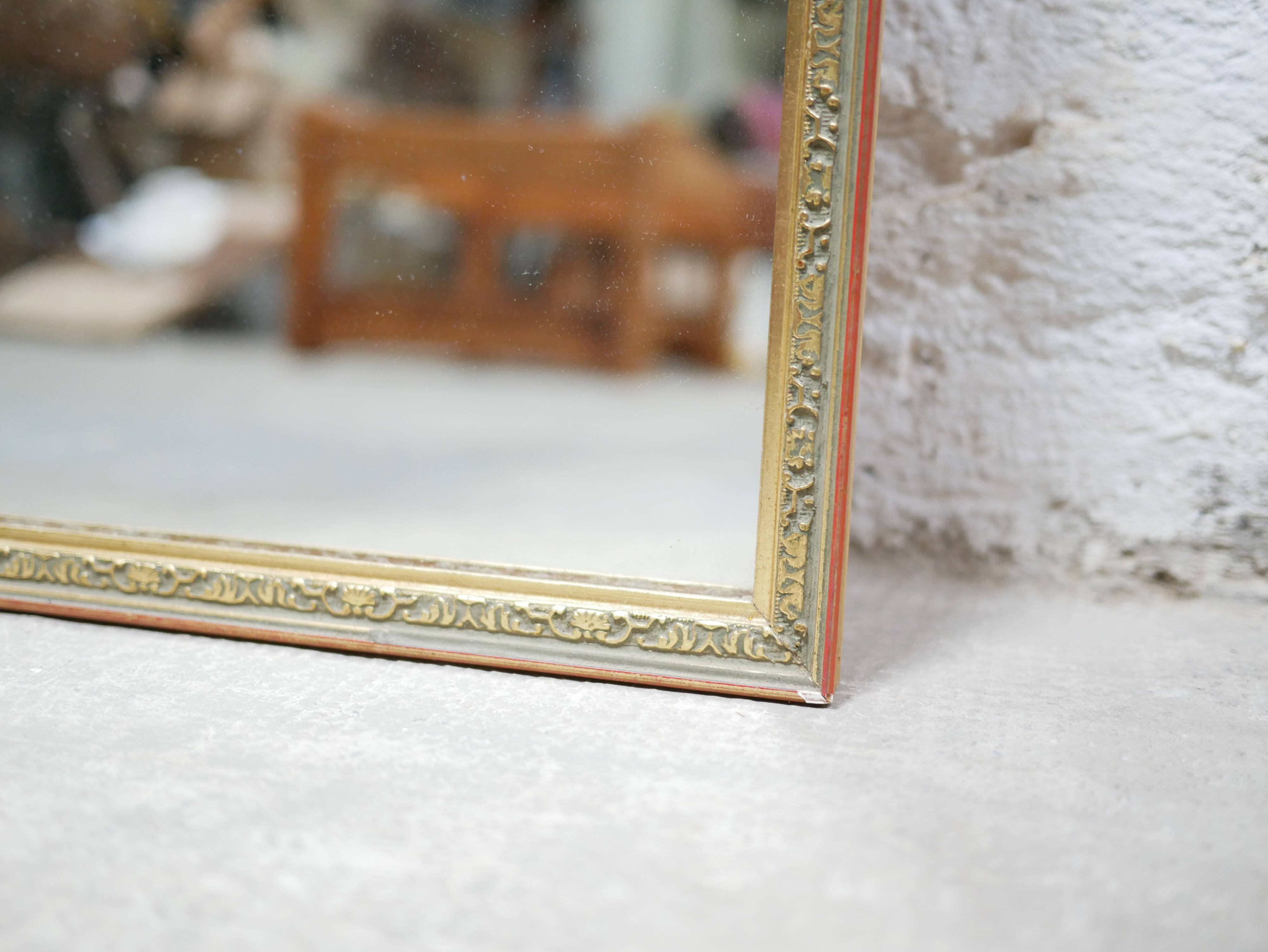 Vintage mirror in gilded wood 126cm x 28cm