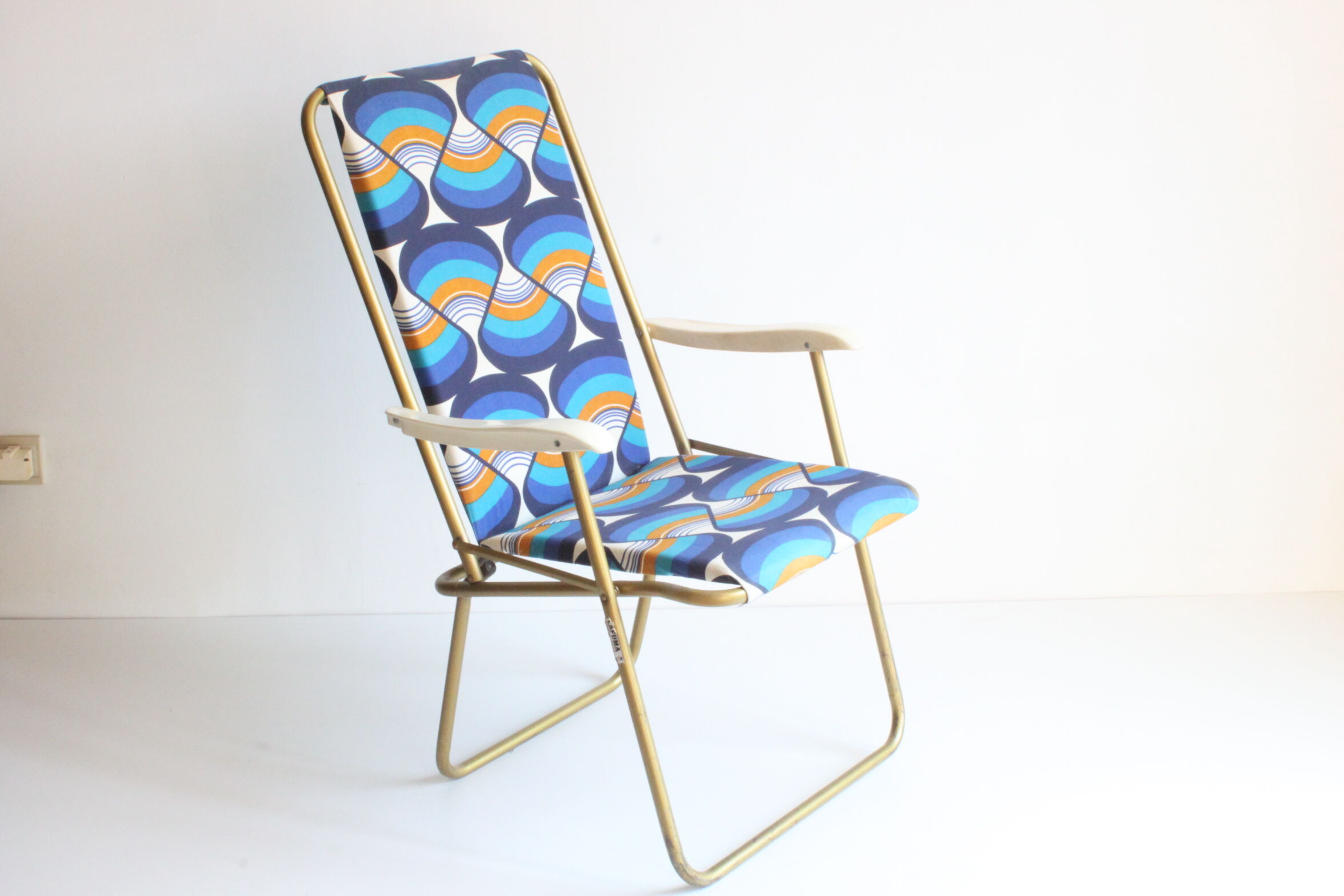Lafuma space age folding garden chairs, 1964-74, set of two.