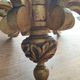 Antique chandelier in carved wood, 6 light arms and gilded with fine gold.