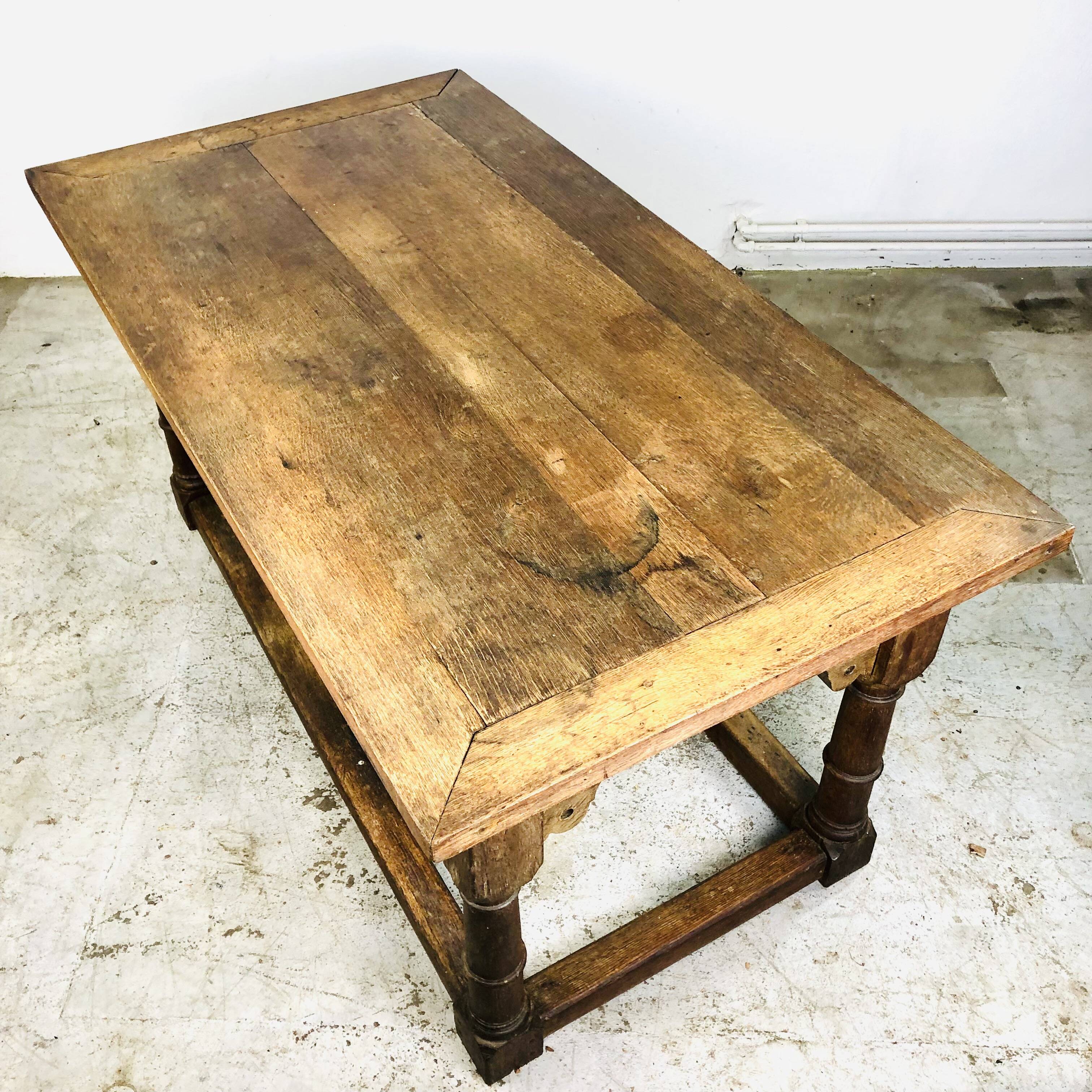 17th century oak bakers table