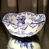 Earthenware bowl or cup asian decor with blue patterns