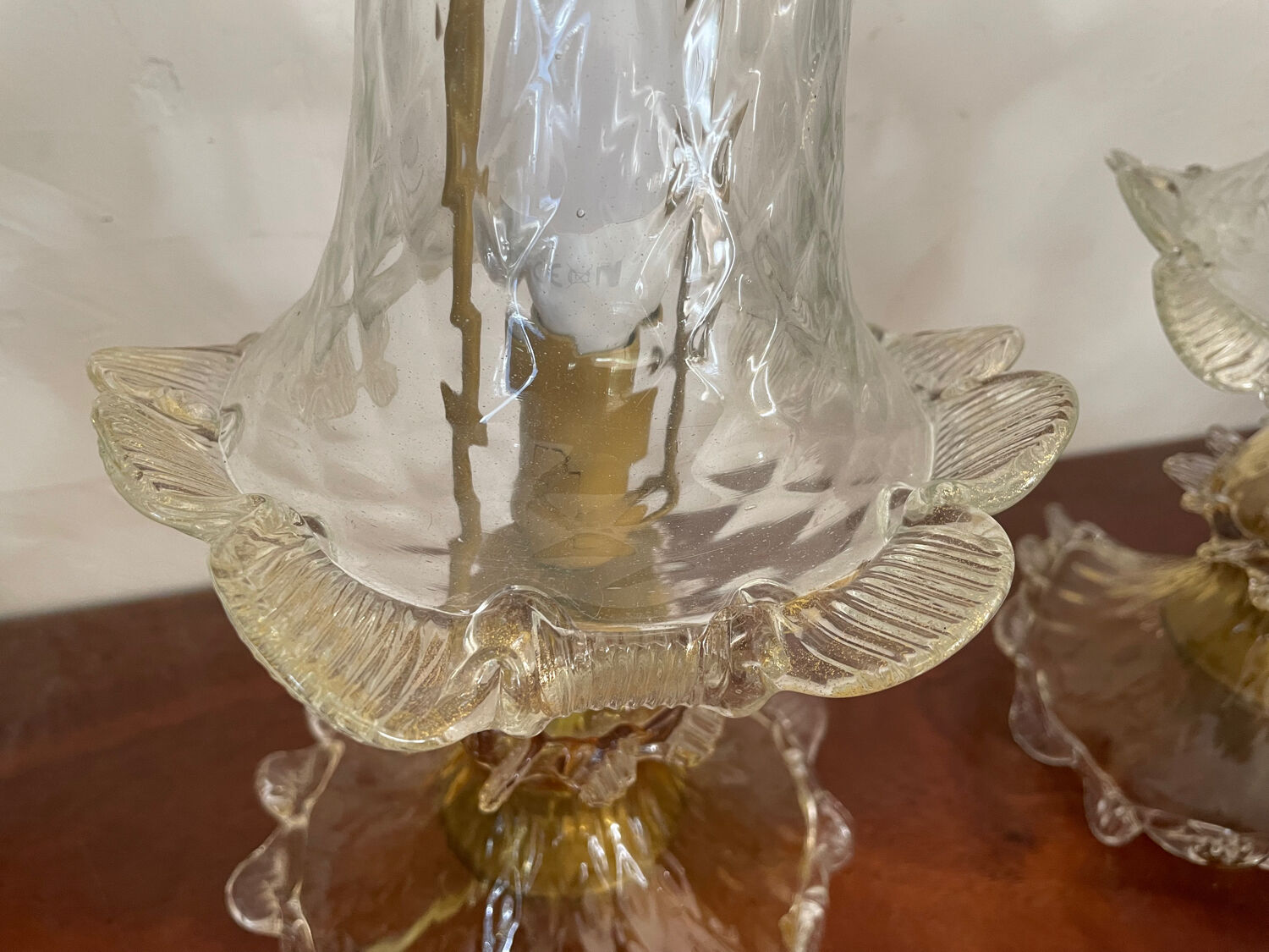 Pair of Murano glass lamps