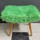Green fluffy foot stool 1960s
