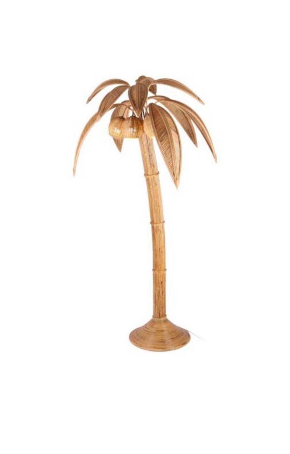Rattan "coconut/palm" floor lamp