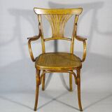 KOHN armchair N°196, circa 1905, bistro wood seat