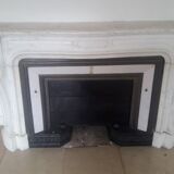 Fireplace XIX ° marble louis XV style with narrowed and floor slabs