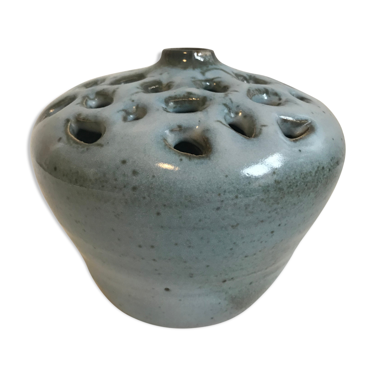 Blue ceramic vase