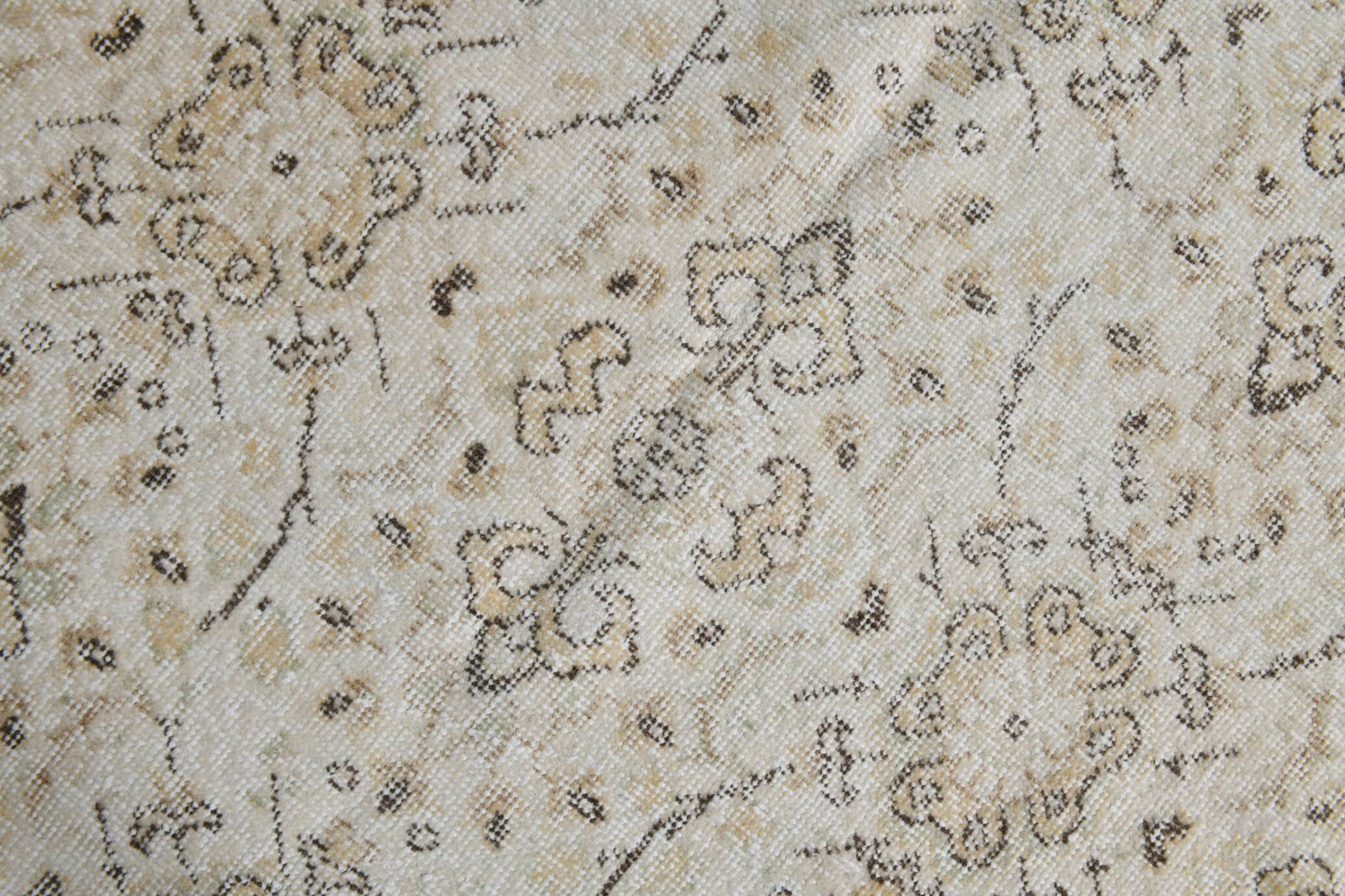 6x9 Beige & Brown Bordered Pattern Turkish Rug, 174x279Cm