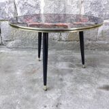 Table basse vintage pieds fuseaux