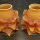 Paire de tulipes couleur ambre pâte de verre - plusieurs paires disponibles