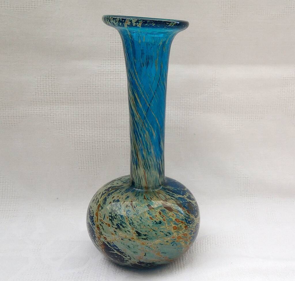 Mdina Glass Bud Vase Malta  by Michael Harris  Hand Blown MCM Signed